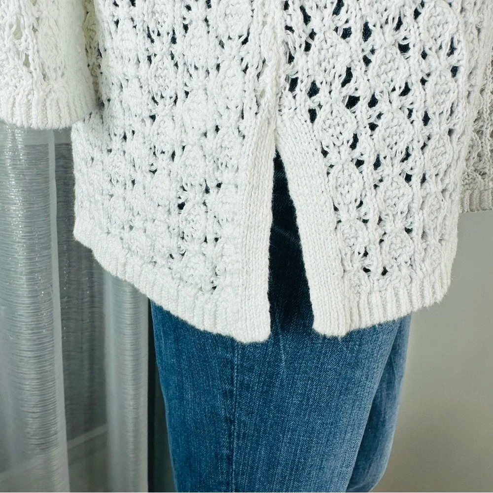 CHICOS white crochet cárdigan size L - Picture 10 of 11